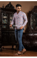 Men Multicolored Floral Printed Short Kurta (NS71)